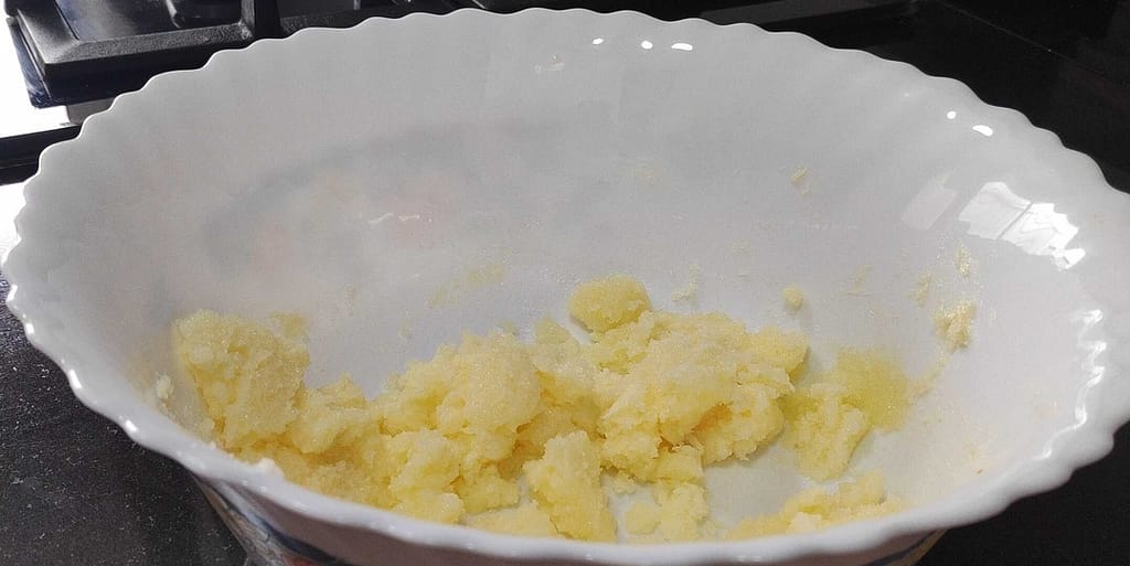 in a bowl butter and sugar