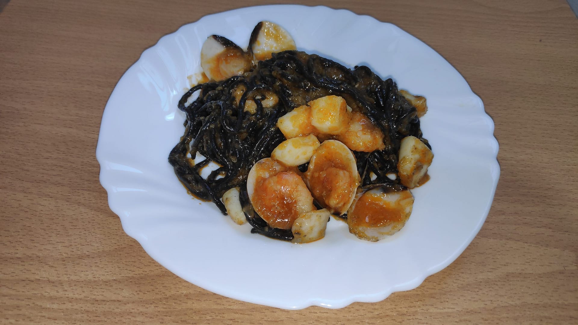 Espaguetti negro de calamar