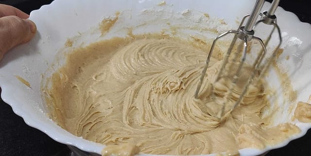 dough with whisk