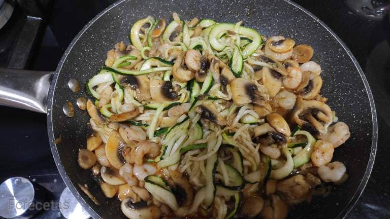 zucchini added in the pan
