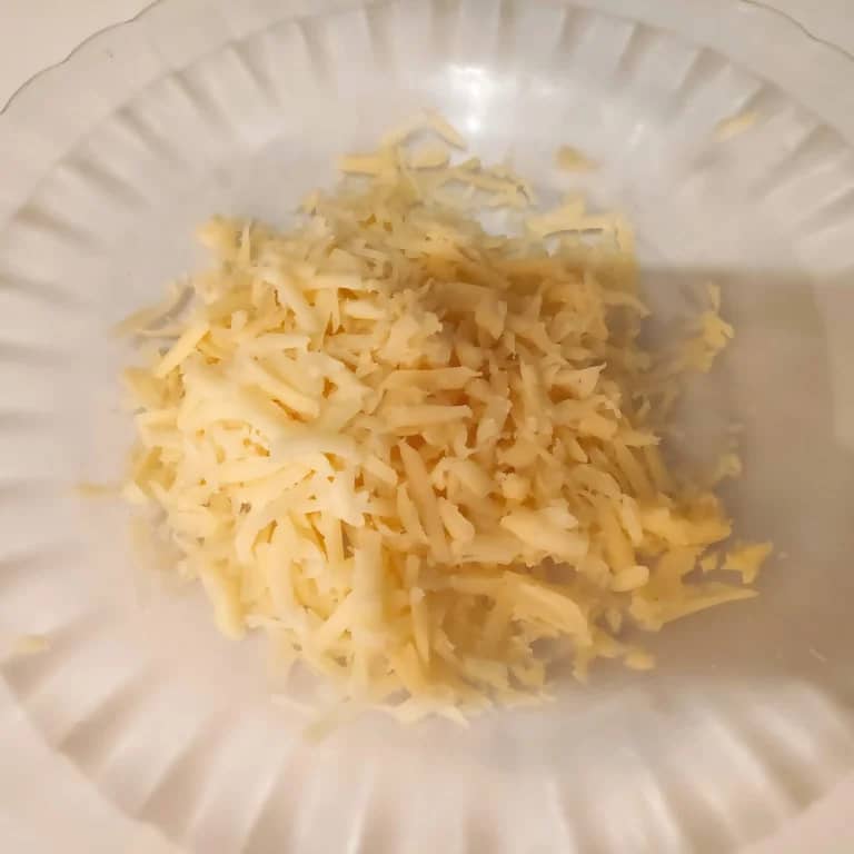 un plato con queso rallado
